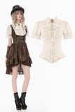 Daylight Verse - Retro Victorian Lace Patchwork Puff Sleeve Slim Blouse IW146WH