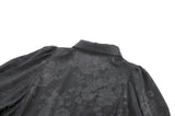 Gothic Victorian Blouse with Rose Jacquard and Ruffled Lace Jabot IW148