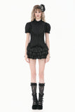 Goth Retro Victorian Lace Ruffle Puff Sleeve Slim Blouse IW150