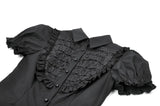 Goth Retro Victorian Lace Ruffle Puff Sleeve Slim Blouse IW150