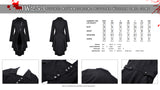 Gothic asymmetrical buttons woolen tail coat JW253