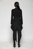 Vintage gothic jacquard tailcoat with slits JW268