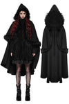 Gothic faux fur double-sided long coat with large hood JW275