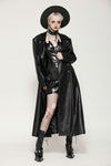 Black deep sea hunter leather long coat JW280BK