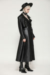 Black deep sea hunter leather long coat JW280BK