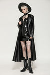 Black deep sea hunter leather long coat JW280BK