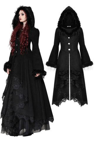 Romantic gothic plush hem coat with grand skirt JW282