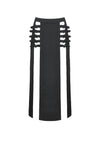 Punk Black Slit Metal Long Skirt KW367