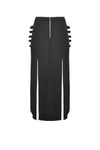 Punk Black Slit Metal Long Skirt KW367
