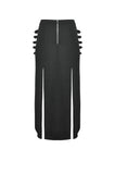 Punk Black Slit Metal Long Skirt KW367
