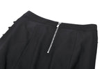 Punk Black Slit Metal Long Skirt KW367