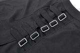 Punk Black Slit Metal Long Skirt KW367