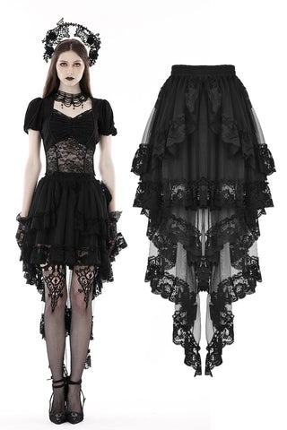 Punk frilly lace swallow tail skirt  KW294