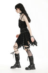 Punk irregular tattered skull  midi-skirt KW340