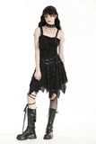 Punk irregular tattered skull  midi-skirt KW340