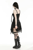 Punk irregular tattered skull  midi-skirt KW340