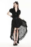 Gothic princess black lace hi-low skirt KW343