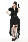 Gothic princess black lace hi-low skirt KW343