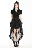 Gothic princess black lace hi-low skirt KW343