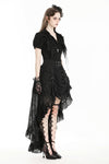 Gothic princess black lace hi-low skirt KW343