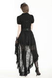 Gothic princess black lace hi-low skirt KW343