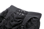 Gothic princess black lace hi-low skirt KW343