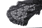 Gothic princess black lace hi-low skirt KW343