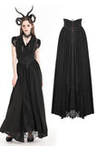 Gothic heart embroidered black maxi skirt KW345