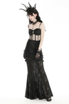 Gothic velvet patch lace elegant mermaid skirt KW347