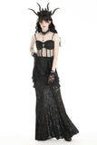 Gothic velvet patch lace elegant mermaid skirt KW347