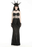 Gothic velvet patch lace elegant mermaid skirt KW347