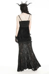 Gothic velvet patch lace elegant mermaid skirt KW347