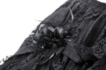 Gothic black distressed lace skirt KW352