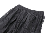 Gothic black distressed lace skirt KW352