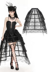 Rococo style spiderweb tattered birdcage petticoat long skirt KW354