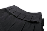 Punk black moto pleated mini skirt KW359