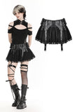 Punk rock PU lace mini skirt KW361