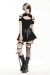 Punk rock PU lace mini skirt KW361