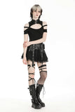 Punk rock PU lace mini skirt KW361