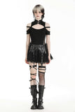 Punk rock PU lace mini skirt KW361