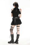 Punk rock PU lace mini skirt KW361