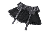 Punk rock PU lace mini skirt KW361