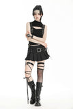 Black spicy girl low-waist ultra-short skirt KW363