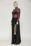 Punk Black Slit Metal Long Skirt KW367