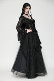 Gothic lace mesh reversible long maxi skirt KW369