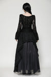 Gothic lace mesh reversible long maxi skirt KW369