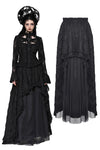 Gothic lace mesh reversible long maxi skirt KW369