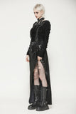 Punk black leather bodycon split skirt KW370