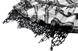 Punk Black and White Checkered Asymmetrical Messy Net Skirt KW373