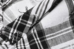 Punk Black and White Checkered Asymmetrical Messy Net Skirt KW373
